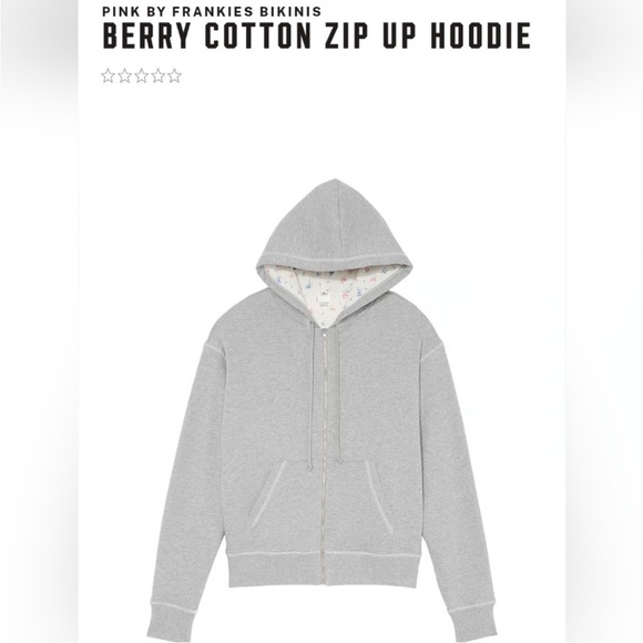 Frankie's Bikinis Gray Hoodie with Floral Accents XS/S - Picture 4 of 8